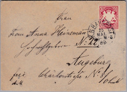 Heimat DE Bahnlinie K.B.Bahnpost 1889-5-25 Auf Brief Nach Augsburg - Briefe U. Dokumente