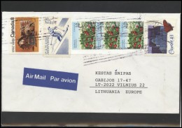 CANADA Postal History Letter Brief CA 013 Flora Plants Flowers Indian National Costumes Skiing Music Air Mail - Lettres & Documents