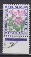 = Soldanelle Des Alpes, Taxe N°102 Oblitéré Avec Bas De Feuille Et Numéro 7 Sur Bord - 1960-.... Used