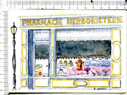 VITRINE   -    PHARMACIE HERBORISTERIE   -  Au BON VIEUX TEMPS - D´après L´Aquarelle Originale De D. LEBEAU - N° A 530 - Other & Unclassified