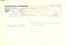 DDR Erfurt AFS 1990 Drucksache Medizinische Akademie Klinik Und Poliklinik Für Chirurgie Wappen Medizin - Macchine Per Obliterare (EMA)