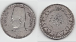 **** EGYPTE - EGYPT - 5 PIASTRES 1937 AH1356 FAROUK - ARGENT - SILVER **** EN ACHAT IMMEDIAT - Aegypten