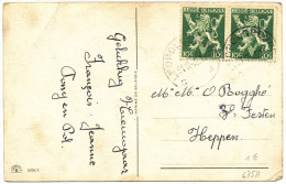 194? Fantasiekaart Met PZ 675A(paar) Van Leopoldsburg Naar Heppen !!hoekplooitje!! Zie Scan(s) - Lettres & Documents