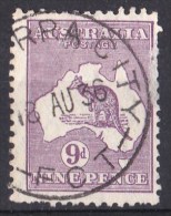 Australia 1932 Kangaroo 9d Violet C Of A Watermark CANBERRA CITY Used - Thin - Gebruikt