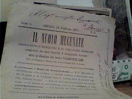 GIORNALETTO IL NUOVO MECENATE  DOTT V LISI  AREZZO X INSEGNANTI  EDUCAZIONE POPOLARE ANNO 4° 1877 N° 3 C8 - Old Books