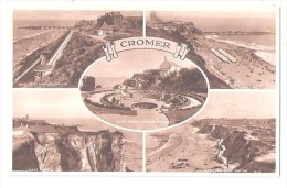 CROMER MULTIVIEW POSTCARD NR HOLT AYLSHAM MUNDESLEY NORFOLK BY ROUNCE AND WORTLEY LTD CROMER - Andere & Zonder Classificatie