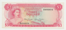 Bahamas 3 Dollars 1968 XF++  Crisp Banknote P 28 - Bahama's