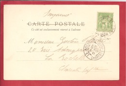 N°Y&T 102 VERSAILLES   Vers ROCHEFORT 12 NOVEMBRE 1900   2 SCANS - 1898-1900 Sage (Tipo III)