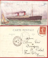 N°Y&T 138 PAQUEBOT "LE PROVENCE" NEW YORK  Vers LE HAVRE Le 28 OCTOBRE 1910 - Poste Maritime