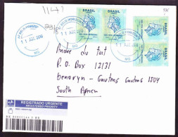 Brazil On Registered Cover To South Africa - 2010 (1993) - Image Of The Republic - Cartas & Documentos