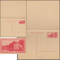 Sarre 1932. Carte Postale Avec Réponse Payée, Timbrée 90 C X 2. Carton Jaune. Caserne De Saarlouis - Postal Stationery