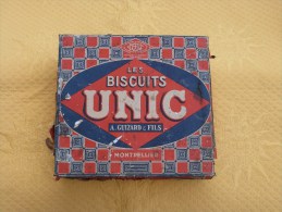 Boîte Métal "LES BISCUITS UNIC" A. Guizard Et Fils Montpellier (34). - Boxes