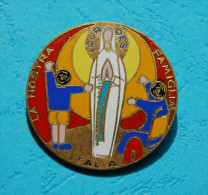 Broche De Pelerinage LA NOSTRA FAMIGLIA ITALIA NOTRE DAME DE LOURDES Enfants - Lorioli Fratelli/Milano - 4 Cm. Diameter - Broches