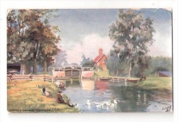 THE NORFOLK BROADS COLTISHALL LOCK USED 1907 RAPHAEL TUCK OILETTE POSTCARD ART ARTIST DRAWN POSTCARD - Altri & Non Classificati