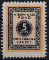 Yugoslavia Croatia - Revenue Stamp (lawyer Pension Salary Stamp) - 1930´s  - Used - 5 Din - Service