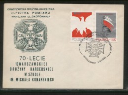 POLAND 1982 SCARCE SCOUT COVER 70TH ANNIV 10TH WARSAW BRIGADE PIOTR POMIAN SCOUTING SCOUTS - Cartas & Documentos