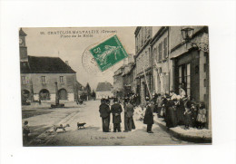 23 CHATELUS-MALVALEIX   PLACE DE LA HALLE En 1911 - Chatelus Malvaleix