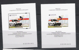 Poland 2013 Europa CEPT, CARS 2 VERY  RARE  S/sheets  With Control Number - Nuovi