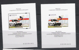 Poland 2013 Europa CEPT, CARS 2 VERY  RARE  S/sheets  With Control Number - Neufs