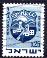 ISRAEL 1969 Civic Arms - 25a. - Blue (Giv'atayim)   FU - Used Stamps (without Tabs)