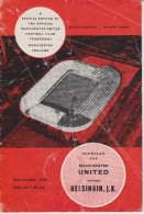 Official Football Programme MANCHESTER UNITED - HELSINGIN J K  European Cup ( Pre - Champions League ) 1965 VERY RARE - Uniformes Recordatorios & Misc