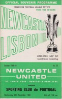 Official Football Programme NEWCASTLE UNITED - SPORTING LISBON INTER CITIES FAIRS CUP ( Pre - UEFA ) 1968 2nd Round - Bekleidung, Souvenirs Und Sonstige