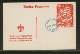 POLAND 1959 SCARCE SCOUTS MAIL "POSTCARD" GDANSK WRZESZCZ REGION SAILING SHIP SCOUT SCOUTING - Briefe U. Dokumente
