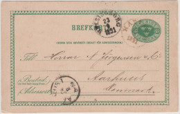 SVEZIA - SWEDEN - SVERIGE - 1891 - Post Card - Entier Postal - Postal Stationary - Brekfort Fem Öre - 3 Cancel - Viag... - Ganzsachen
