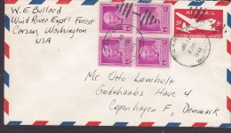 United States Uprated Postal Stationery Ganzsache Entier CARSON 1948 Cover Lettre To Denmark 4-Block Dr. Carver - 1941-60