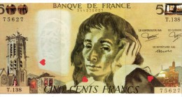 39081-ZE-MONNAIE-Lot De 3 CP Représentant Un Billet Français De 500 Francs - Monete (rappresentazioni)