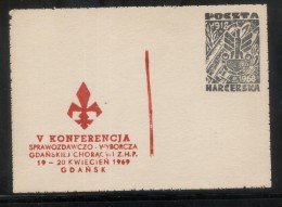 POLAND 1969 SCARCE SCOUTS MAIL "POSTCARD" GDANSK REGION REPORTING ELECTION CONFERENCE SCOUTS SCOUTING - Cartas & Documentos