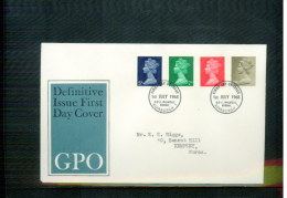 Great Britain / Grossbritannien 1967 Machin Pre-decimal Definitives FDC (4) - Lettres & Documents