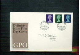 Great Britain / Grossbritannien 1967 Machin Pre-decimal Definitives FDC (7) - Lettres & Documents