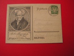 == Danzig Karte , Schoppenhauer , Zoppot Stempel  1936  Bug Mitte !!  Not Perfect - Postal  Stationery