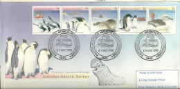 Faune De L´Antarctique (phoques,dauphins,penguin Empereur,penguin Adelie,albatros,etc) Beau FDC De La Base Davis 1988 - Research Stations