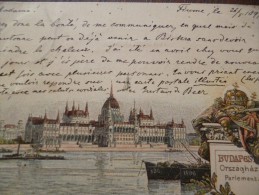Rare CPA Entier Litho Budapest Hongrie 1897 Partie De Fiume???? Cachet Fiume Au Dos. Rareté - Ungarn