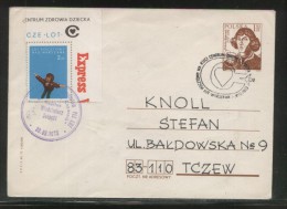 POLAND 1973 POSTAL FLIGHT ON LOT´S COPERNICUS PLANE Astronomy Astronomer PSE - Flugzeuge