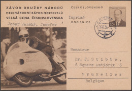 Tchécoslovaquie 1956. Entier Postal. Courses De Moto, Grand Prix International De Tchécoslovaquie, Brno, 26 Août 1956. - Moto