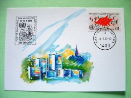 United Nations Vienna 1990 Special Cancel DEGGENDORF On Postcard - AIDS SIDA - Lettres & Documents