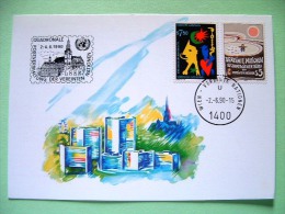 United Nations Vienna 1990 Special Cancel LEER On Postcard - UN Vienna Office 10 Anniv. - Lettres & Documents