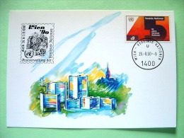 United Nations Vienna 1990 Special Cancel Wien'90 On Postcard - UN 45 Anniv. - Briefe U. Dokumente