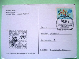 United Nations Vienna 1990 Special Cancel UN Military Service On Postcard - Birds - Lettres & Documents