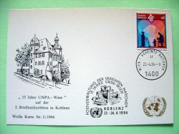 United Nations Vienna 1994 Special Cancel KOBLENZ On Postcard - Year Of The Family - Covers & Documents