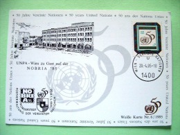 United Nations Vienna 1995 Special Cancel NOBRIA On Postcard - UN 50 Anniv. - Lettres & Documents