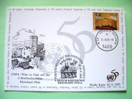 United Nations Vienna 1995 Special Cancel KOBLENZ On Postcard - Youth Year - Teepees - Covers & Documents