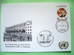 United Nations Vienna 2000 Special Ship Cancel HAMBURG On Postcard - People Races (1991 Scott 116 = 3.50 $) - Storia Postale
