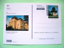 United Nations Vienna 2002 Unused Pre Paid Postcard - Clock Tower - Opera Graz - Brieven En Documenten
