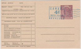 CANADA - CANADIAN NATIONAL EXPRESS - Notice Post Office Card - 3c REVALUED 4c - 1903-1954 Rois