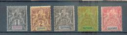 GUY 341 - YT 30-31-34-36-40 * - CC - Unused Stamps