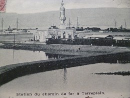 CPA Station Du Chemin De Fer à Terreplain - Otros & Sin Clasificación